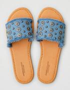 American Eagle Outfitters Ae Denim Studded Flat Sandal