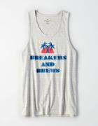 American Eagle Outfitters Ae Slub Side Vent Graphic Tank Top