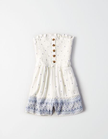 American Eagle Outfitters Ae Smocked Tube Top Romper