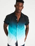 American Eagle Outfitters Ae Dip Dye Short Sleeve Poplin Shirt