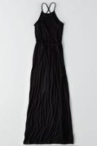 American Eagle Outfitters Ae Ruched Back Tie Maxi Dress