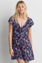 American Eagle Outfitters Ae Tie Front Flutter Sleeve Dress