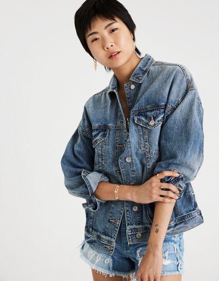 American Eagle Outfitters Ae Boyfriend Fit Denim Jacket