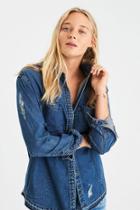 American Eagle Outfitters Ae Graphic Denim Shirt Jacket