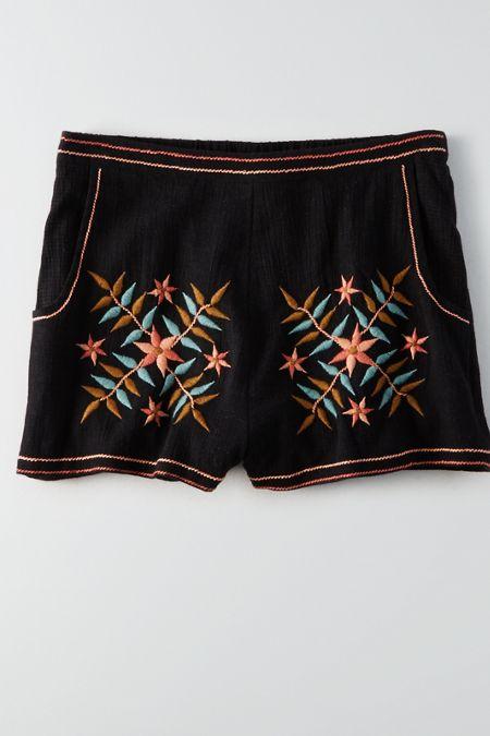 American Eagle Outfitters Ae Embroidered Hi-rise Short