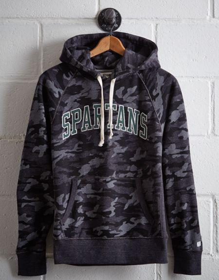 Tailgate Men's Michigan State Popover Camo Hoodie