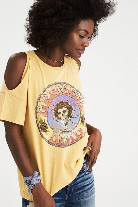 American Eagle Outfitters Grateful Dead Cold Shoulder Graphic T-shirt