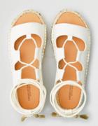 American Eagle Outfitters Ae Open Toe Lace Up Flatform Espadrille Sandal