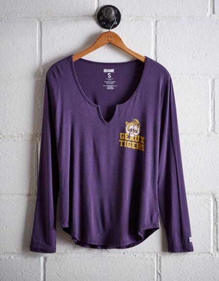 Tailgate Women's Lsu Split Neck T-shirt