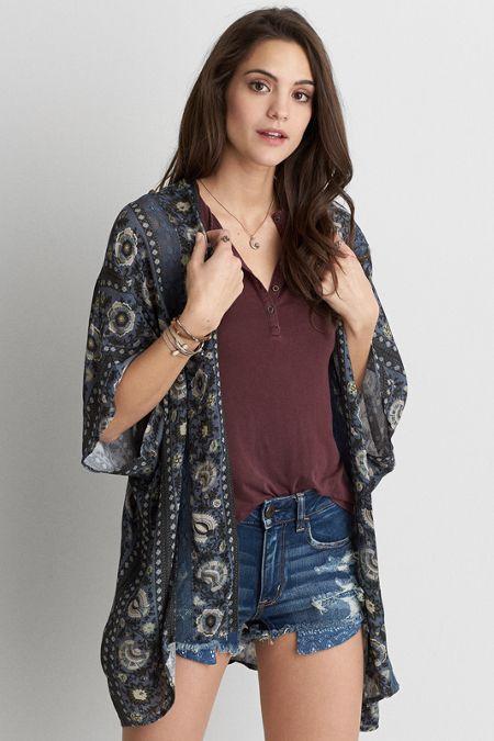 American Eagle Outfitters Ae Paisley Kimono