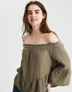 American Eagle Outfitters Ae Off-the-shoulder Lace Insert Top