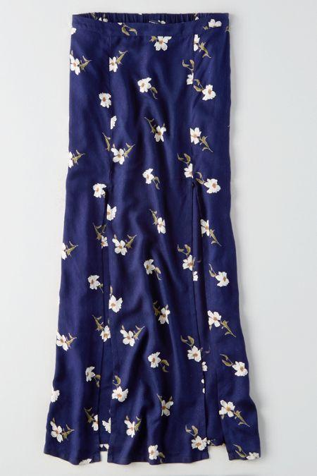 American Eagle Outfitters Ae Double-slit Maxi Skirt