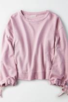 American Eagle Outfitters Ae Blouson Tie-sleeve Sweatshirt
