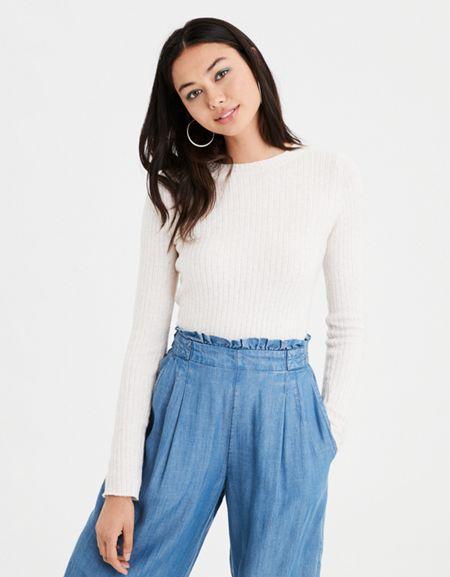American Eagle Outfitters Ae Ribbed Pullover Sweater