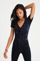 American Eagle Outfitters Ae Soft & Sexy Henley Bodysuit