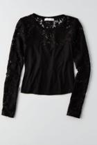 American Eagle Outfitters Don't Ask Why Lace Sleeve Top