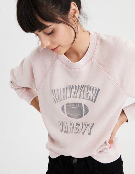 American Eagle Outfitters Ae Vintage Sport Graphic Pullover Sweatshirt