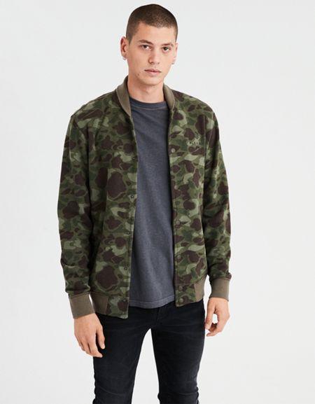American Eagle Outfitters Ae Camo Fleece Jacket