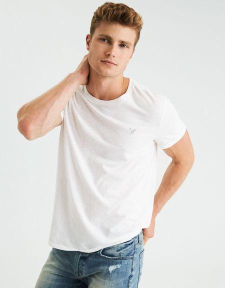 American Eagle Outfitters Ae Logo Slub Crew Neck T-shirt