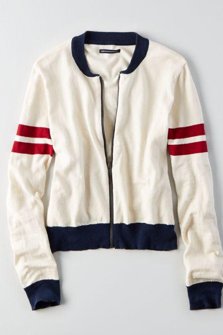 American Eagle Outfitters Ae Zip-up Bomber Cardigan