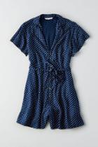 American Eagle Outfitters Ae Button Short Sleeve Romper