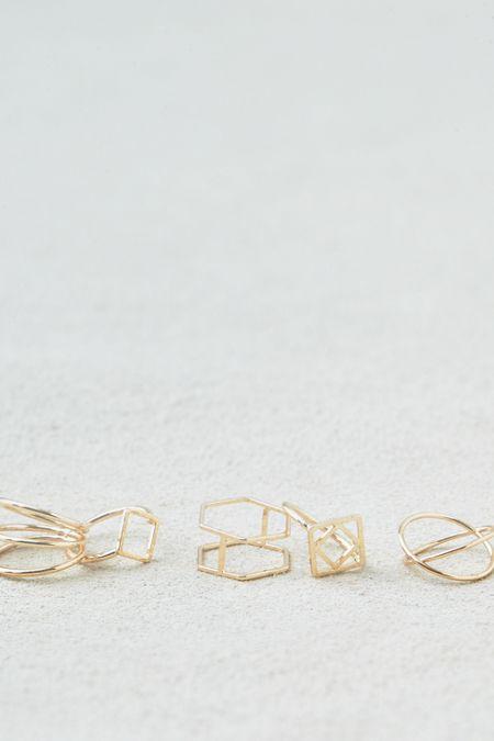 American Eagle Outfitters Ae Geo Shapes Rings 5-pack