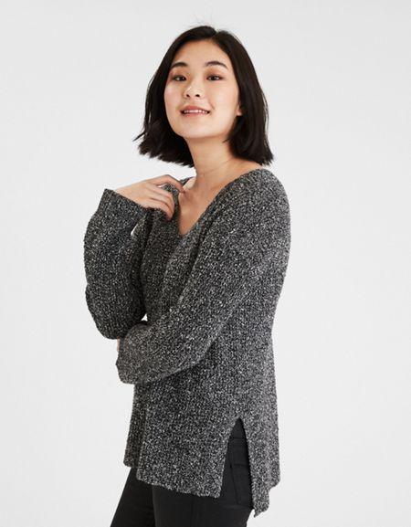 American Eagle Outfitters Ae Textured V-neck Jegging Pullover