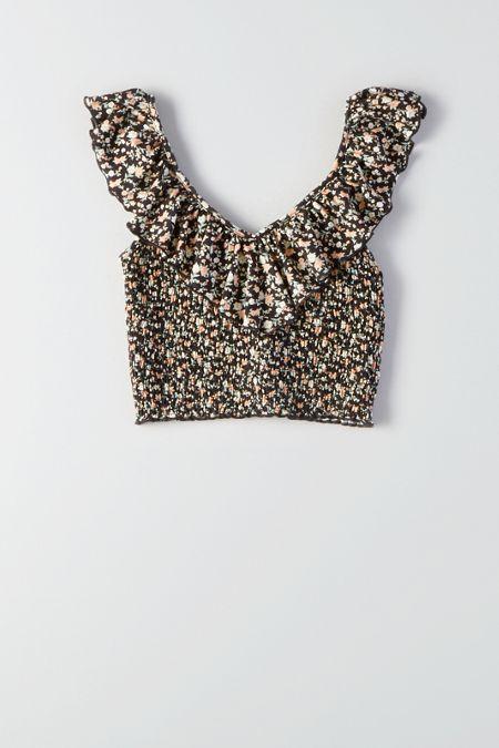 American Eagle Outfitters Ae Soft & Sexy Ruffle Crop Top