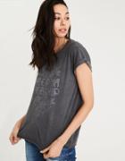 American Eagle Outfitters Ae Graphic Roll Sleeve T-shirt