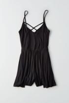 American Eagle Outfitters Ae Strappy Smocked-back Romper