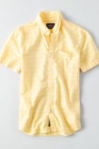 American Eagle Outfitters Ae Short Sleeve Stripe Oxford Shirt