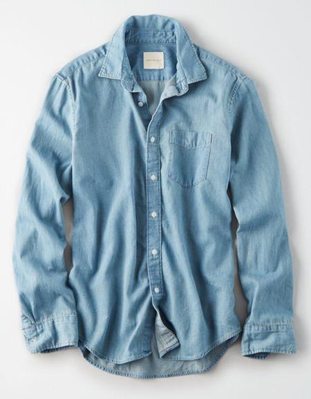 American Eagle Outfitters Ae Denim Button-down Shirt