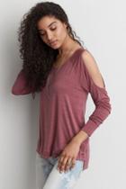 American Eagle Outfitters Ae Soft & Sexy Cold Shoulder T-shirt