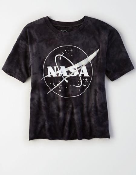 American Eagle Outfitters Ae Acid Washed Nasa T-shirt