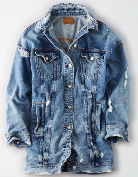 American Eagle Outfitters Ae Elongated Boyfriend Denim Jacket