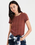 American Eagle Outfitters Ae Ribbed Striped Baby Tee
