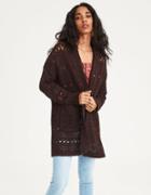 American Eagle Outfitters Pointelle Knit Hooded Cardigan