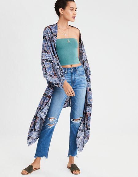 American Eagle Outfitters Ae Handkerchief Kimono