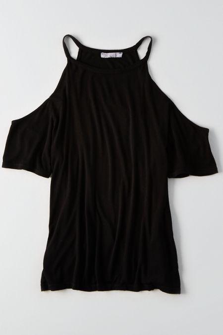 American Eagle Outfitters Don't Ask Why Cold Shoulder T-shirt