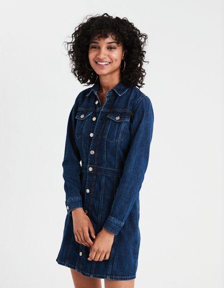 American Eagle Outfitters Ae Denim Shirt Dress