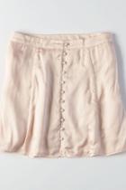American Eagle Outfitters Ae Satin Button-front Skirt