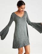 American Eagle Outfitters Ae Open Back Bell Sleeve Shift Dress