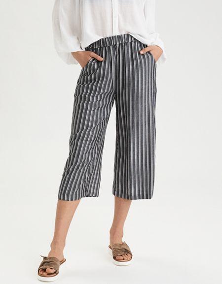American Eagle Outfitters Ae Smocked Wide Leg Culotte