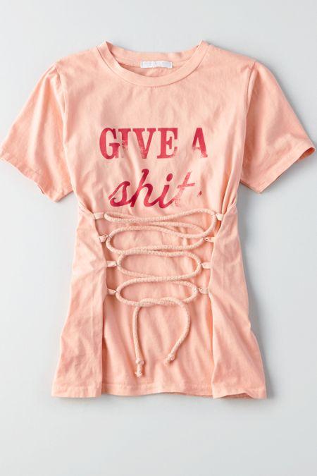 American Eagle Outfitters Don't Ask Why Corset Graphic T-shirt