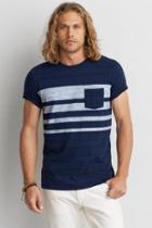 American Eagle Outfitters Ae Chest Stripe Pocket Crew T-shirt
