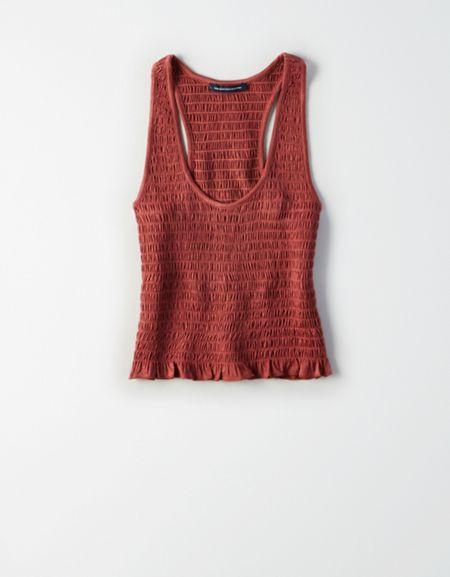 American Eagle Outfitters Ae Smocked Tank Top