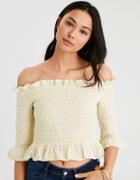 American Eagle Outfitters Ae Smocked Off The Shoulder Top
