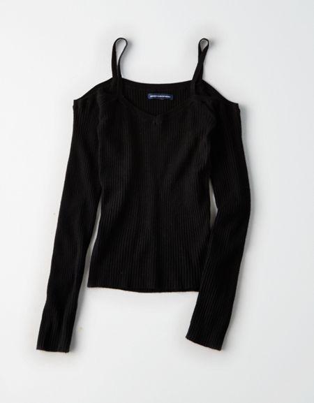 American Eagle Outfitters Ae Cropped Off-the-shoulder Pullover