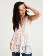 American Eagle Outfitters Ae Eyelet Sleeveless Top