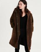 American Eagle Outfitters Ae Fur Lined Contrast Sleeve Coat